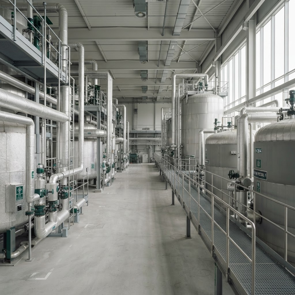 Instalação industrial com soluções de isolamento térmico